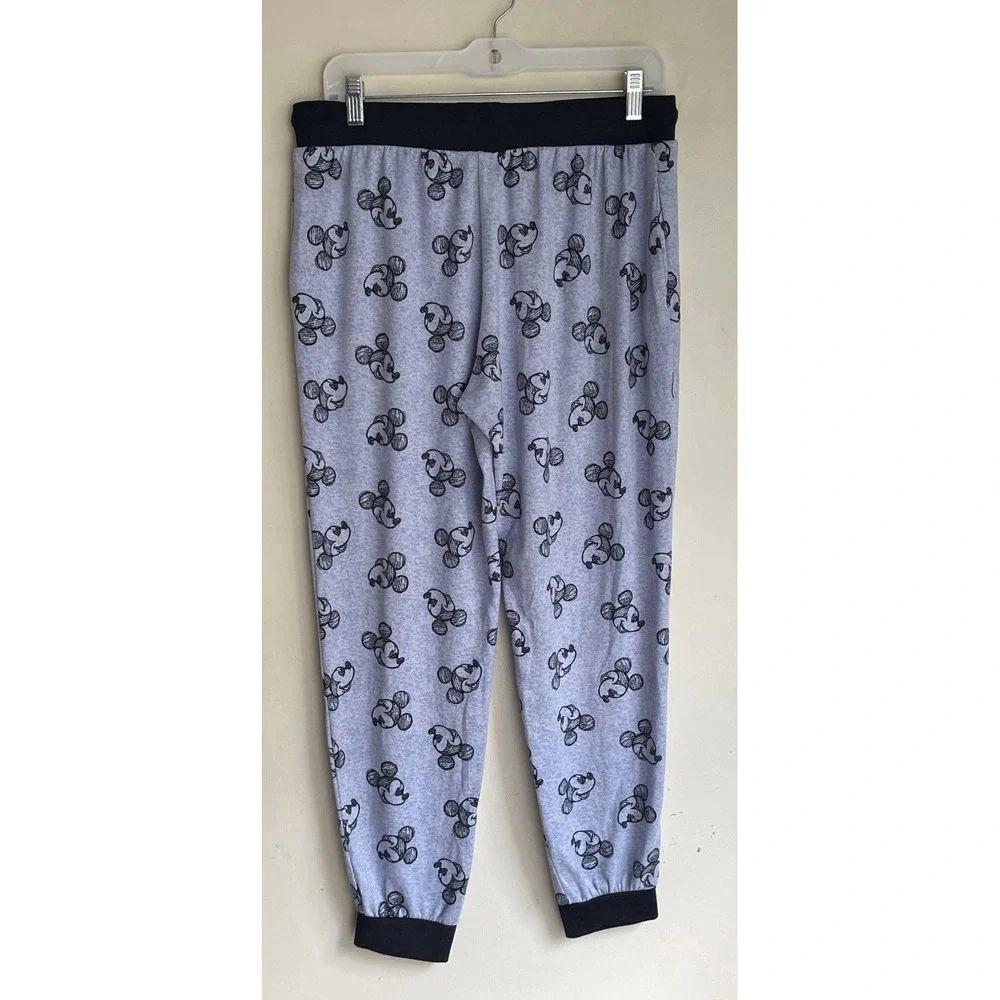 Disney Mickey Mouse Sketch Heather Gray 2 Piece Pajama Jogger Lounge Set Medium